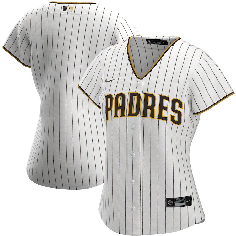 Womens San Diego Padres Nike White Home Replica Team MLB Jerseys->women mlb jersey->Women Jersey